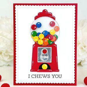 #145 METAL CRAFT DIES – BUBBLE GUM MACHINE WITH GUMBALLS SHAKER